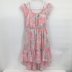 Children’s Place Floral Hi-low Tank Dress Off Shoulder Lined Girls L 10/12